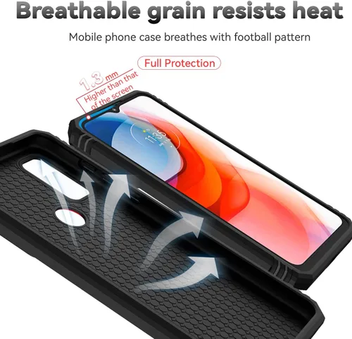 Miniatura 7 de SMKY - Funda para Moto G Play 2023, funda para Moto G Pure con protectores de pantalla y funda para cámara, [grado militar] de 16 pies. Funda a Negro