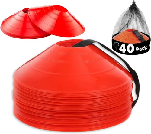 Miniatura 8 de Paquete de 75/50/25, Juego de Conos de Entrenamiento de Fútbol de Grado Profesional, Conos de Agilidad Duraderos con Bolsa de Transporte y Soporte