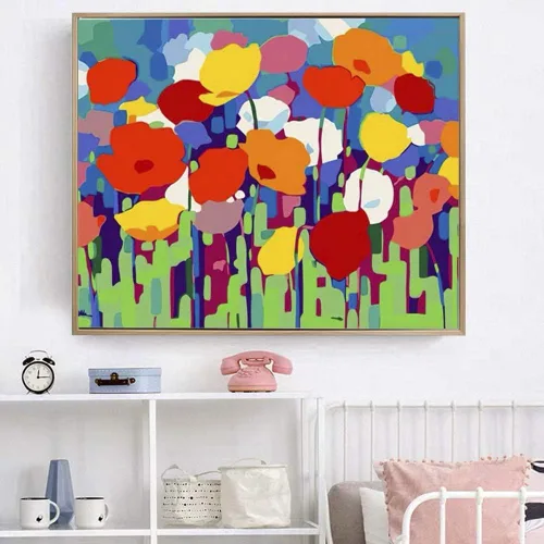 Miniatura 3 de ArtBud Kits de pintura por números para adultos y niños, fácil para principiantes, madera enmarcada en lienzo, flores, pintura acrílica