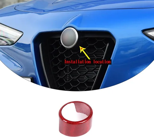 Miniatura 9 de Cubierta de fibra de carbono real para parrilla delantera de automóvil, soporte envolvente para Alfa Romeo Giulia Stelvio 2017-2020 accesorios de 3