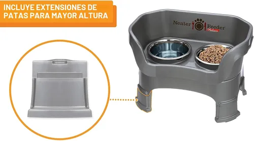 Miniatura 6 de Neater Feeder Deluxe - Soporte de tazón elevado para perro mediano, antidesorden y antiderrames, de Estados Unidos, extensiones en las patas, juego