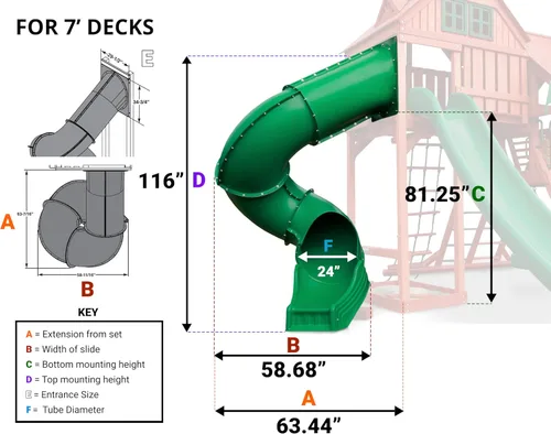 Miniatura 2 de Swing-N-Slide Tobogán en tubo turbo de 7 pies, Azul Amarillo