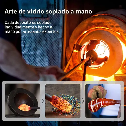 Miniatura 4 de LUJII Comedero en espiral en forma de helado para colibríes para colgar en exteriores, vidrio soplado a mano, 28 onzas líquidas, a prueba de fugas
