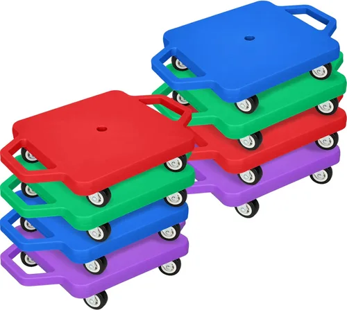 Jerify 8 piezas de patineta deportiva para niños con ruedas de plástico que no se dañan, educación física para el hogar, equipo de juego escolar