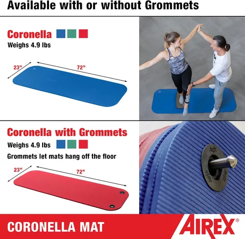 Miniatura 4 de AIREX Tapete oficial de Coronella – Esterilla de entrenamiento en casa para rehabilitación, entrenamiento de fuerza, aeróbicos, fitness acuático