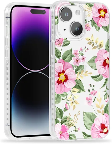 Miniatura 15 de SCORPIFY Funda para iPhone 15 Pro Max con diseño floral de Nemophila azul, bonita funda transparente para teléfono para mujeres y niñas