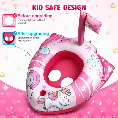 Miniatura 9 de HopeRock Flotadores de piscina de unicornio para niños pequeños y niños, con pistola de agua, juguetes de piscina para niñas de 3 a 8 años, juguetes