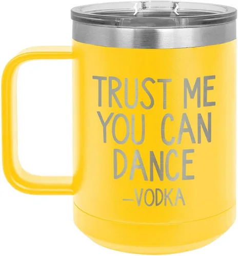 Miniatura 12 de Confíe en que puedes bailar - Taza de café negra de 15 oz con tapa superior deslizante Taza de café de viaje aislada Ideas de regalo