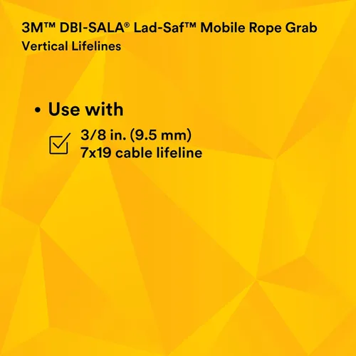 Miniatura 10 de 3M DBI-SALA 5000338 Componente vertical del sistema, agarrador manual de cable para uso en cable de 3/8" (9,5 mm) 7x19 línea de vida, plata