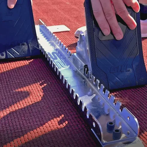Miniatura 7 de Gill Athletics Pedales de aluminio fundido S2 Starting Block de 8 pulgadas de alto, diseñados para competiciones de alto nivel en pista y campo