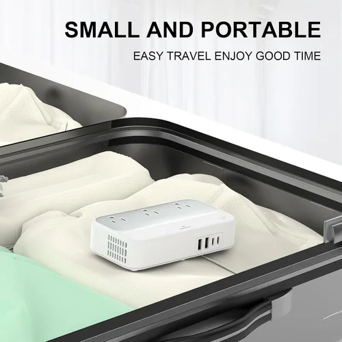 Miniatura 6 de Convertidor de voltaje universal EE.UU. a Europa, combo convertidor de viaje de 220 V a 110 V, adaptador europeo de reducción de voltaje de 250 W