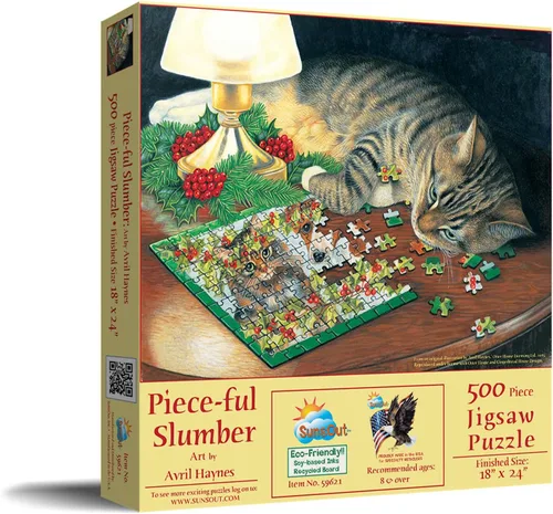 Miniatura 2 de SUNSOUT INC - Piece-ful Slumber - Rompecabezas de 500 piezas por artista: Avril Haynes - Tamaño acabado 18" x 24" - MPN # 59621