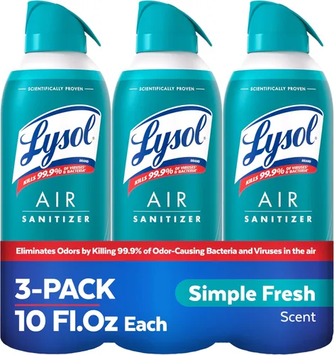 Lysol Air - Sanitizante en aerosol con eliminador de olores para el hogar y la oficina, aerosol desinfectante, alternativa al ambientador, aroma