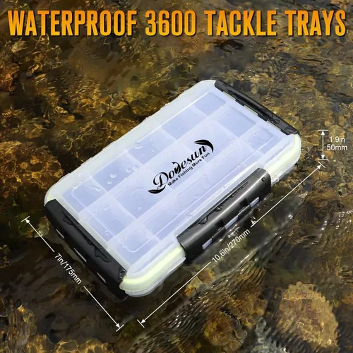 Miniatura 5 de Dovesun Mochila de pesca pequeña con cajas de aparejos, bolsa de pesca con parches bordados de bricolaje, bolsa de aparejos de regalo para hombres