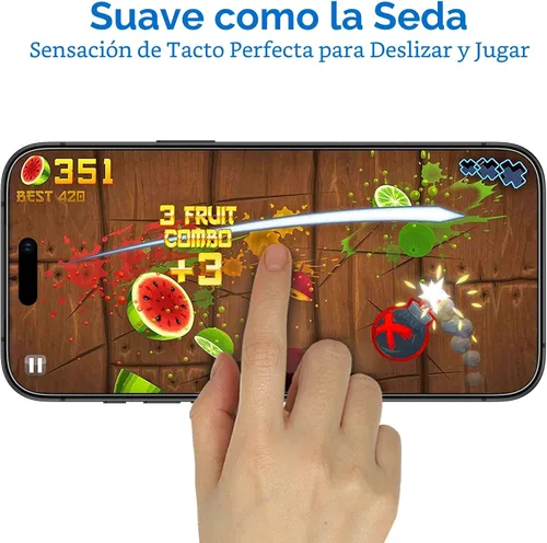 Miniatura 4 de Mothca Paquete de 2 protectores de pantalla de vidrio mate para iPhone 17 Pro [6.3 pulgadas] + 2 protectores de lente de cámara, vidrio templado