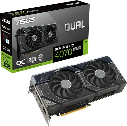 ASUS Tarjeta gráfica Dual GeForce RTX 4070 Super OC Edition (PCIe 4.0, 12 GB GDDR6X, DLSS 3, HDMI 2.1, DisplayPort 1.4a, diseño de 2.56 ranuras,