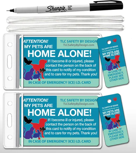 Miniatura 10 de My Pets are Home Alert - Tarjeta de identificación médica con tarjeta de identificación médica para perros y gatos con lista de llamadas