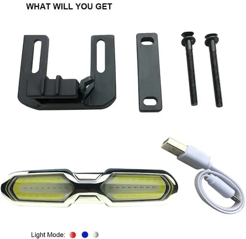 Miniatura 2 de IWONDER V3.0 - Luces LED recargables por USB para patineta, accesorios de patineta eléctrica superbrillantes (rojo/azul/blanco), luces delanteras