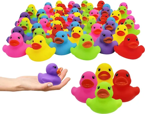 Miniatura 3 de The Dreidel Company Patos clásicos de goma para niños, seis colores sólidos, regalos de cumpleaños de baño, baby showers, aula, verano, playa