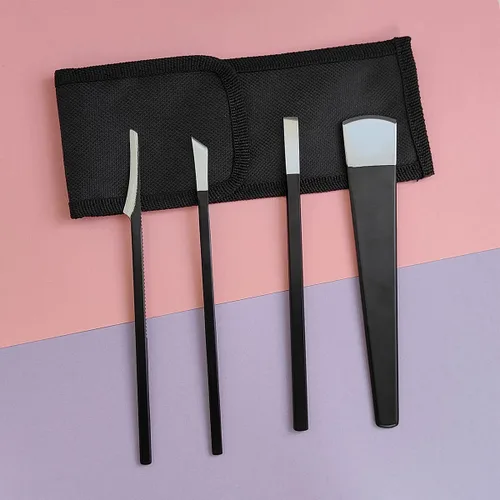 Miniatura 7 de Juego de 4 cuchillos de pedicura, cuchillo de pedicura de acero inoxidable, juego de cuchillos de pedicura, cuchillo de pedicura, juego de cuchillos