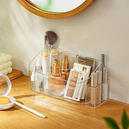 Miniatura 9 de Organizador de estantes de 2 niveles para botiquín, compartimentos para almacenamiento de maquillaje, bandejas de estante para pared de gabinete