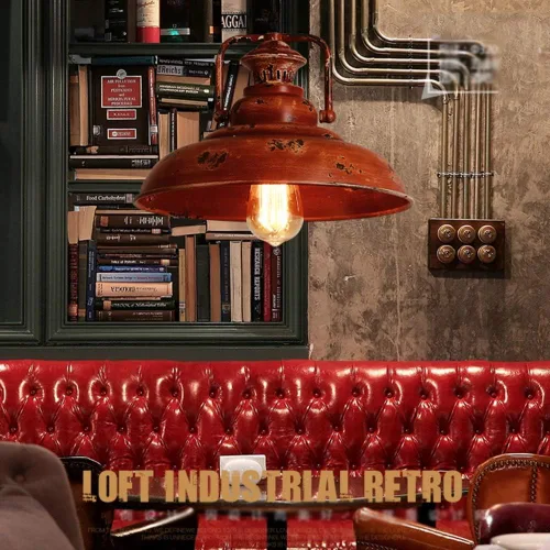 Miniatura 4 de Industrial Vintage Iron Chandelier Light Fixture E27/E26 - Elegant Retro Hanging Lamp for Kitchen, Dining Room, and Living Spaces