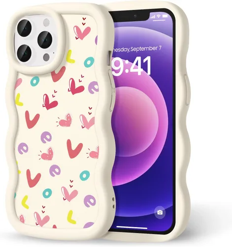 Miniatura 116 de Compatible con iPhone SE/8/7 Funda para Mujeres y Niñas, Marco Ondulado Rizado con Patrón Lindo, Estética Delgada Suave Silicona TPU Parachoques