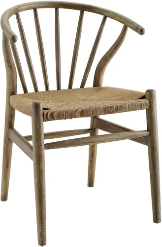 Miniatura 8 de Modway Flourish Mid-Century - Silla de comedor de madera rústica moderna en color negro