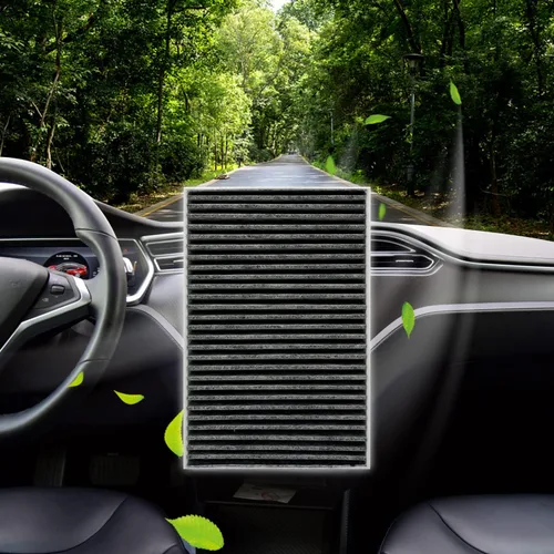 Miniatura 4 de Filtro de aire de cabina para Tesla Model S con carbón activado 2016+ Model S Fit 21072736-00-A 1072736-00-B (2016+ carbón activado)