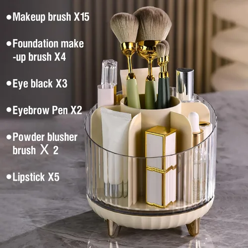Miniatura 7 de Caja de maquillaje, caja de almacenamiento giratoria de 360°, caja organizadora de maquillaje, estuche de cosméticos, organizador de maquillaje
