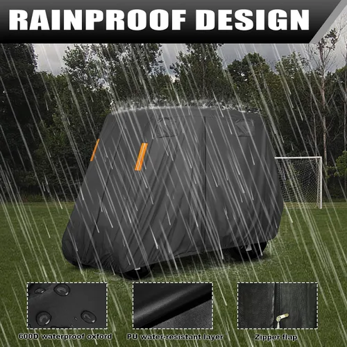 Miniatura 6 de 600D - Funda para carrito de golf de 4 + 2 plazas para 6 pasajeros, cubierta de carrito de golf para 4 pasajeros, techo extendido para 4 pasajeros