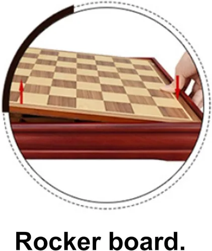 Miniatura 8 de Juego de ajedrez para adultos y niños, juego de ajedrez de madera y personajes, tablero de ajedrez plegable portátil, juego para adultos y niños