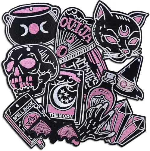 Miniatura 7 de Parches bordados oscuros con aplicación para planchar para mochilas, parches de banda de rock para chaquetas, parche genial para coser en ropa
