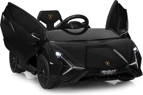 OLAKIDS - Automóvil de paseo con licencia Lamborghini SIAN de 12 V para niños, vehículo eléctrico para niños pequeños con control remoto, juguete a