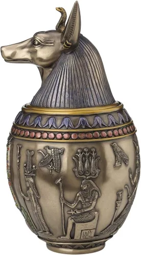 Miniatura 7 de Tarro canopic de urna conmemorativa de perro Anubis egipcio raro