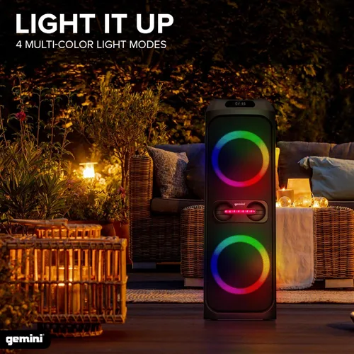 Miniatura 5 de Gemini Sound GHK-2800 - Altavoz de fiesta con refuerzo de graves, luces LED y efectos de cambio de voz, karaoke Bluetooth, incluye micrófono