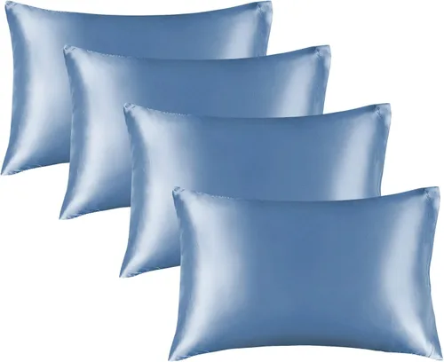 Miniatura 71 de Bedelite Funda de almohada de satén para el cuerpo, súper suave y refrescante, para el cabello y la piel, transpirable, sedosa y larga, 20 x 54 Rosa
