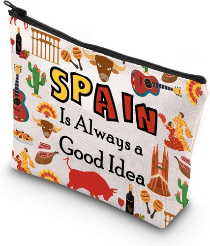 WCGXKO España amante regalo viaje a España regalo España es siempre una buena idea cremallera bolsa cosméticos bolsa, España, Cremallera