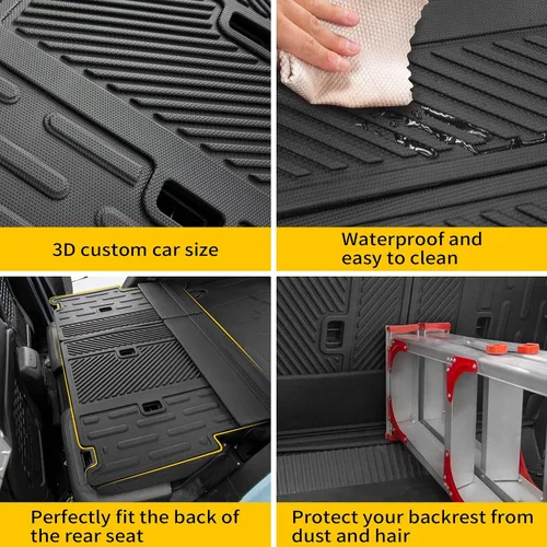 Miniatura 6 de Tapete de carga compatible con Ford Bronco 2021, 2022, 2023, 2024, 2025, protector de asiento trasero, forro de carga para maletero y accesorios