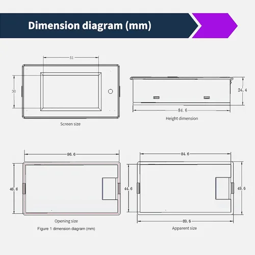 Miniatura 7 de Medidor Monitor de Batería Multifunción DC, 6.5-100V, 0-100A (Ampliamente Aplicado a Batería de RV/Automóvil de 12V/24V/48V) Pantalla LCD Medidor