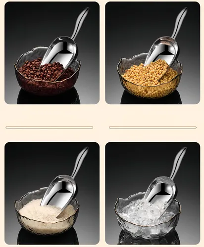 Miniatura 4 de Cuchara de hielo para congelador, cuchara de hielo de acero inoxidable, pala para máquina de hielo, café, granos, alimentos, dulces, harina