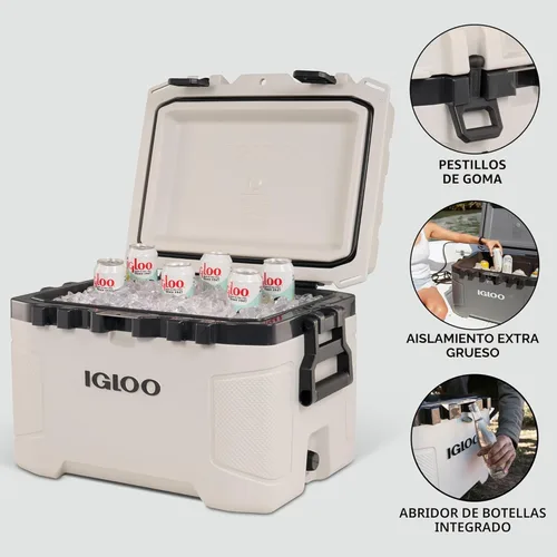 Miniatura 5 de Igloo Trailmate Cooler Cofre de hielo con carcasa dura aislada Hueso de 50 cuartos