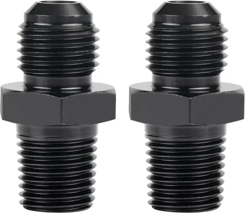 Miniatura 15 de Adaptador de manguera de tubería macho de 10AN a 1/4 NPT de aluminio recta para línea de combustible, adaptador de manguera de aluminio negro