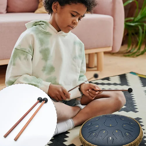 Miniatura 7 de Lidguni Mazo de tambor de lengua, palitos de campana de palitos Glockenspiel, mazo de xilófono de goma de percusión con mango de madera, 8.3