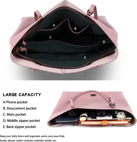 Miniatura 5 de Bolso de mano de piel sintética suave para mujer, bolso de mano de gran capacidad
