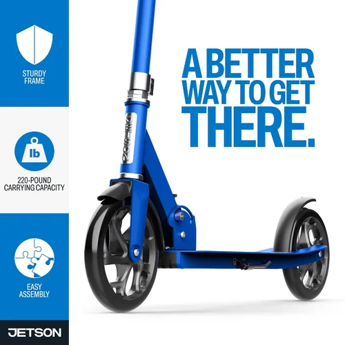 Miniatura 6 de Jetson Jupiter - Patinete Jumbo de 2 ruedas, cubierta ancha resistente, manillar de altura ajustable, freno trasero, mecanismo de fácil plegado