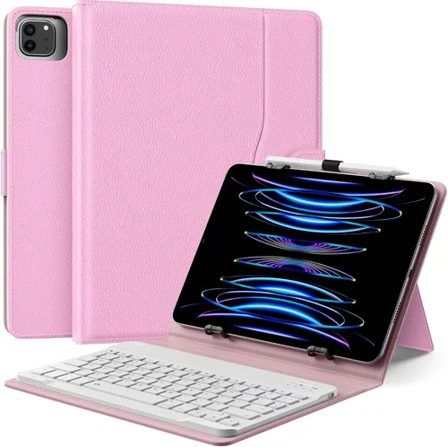 Miniatura 14 de MoKo Funda universal para tablet con teclado QWERTY para tablet de 9", 9.7", 10.1", 10.2", 10.4", 10.5", 10.9", con teclado Bluetooth inalámbrico