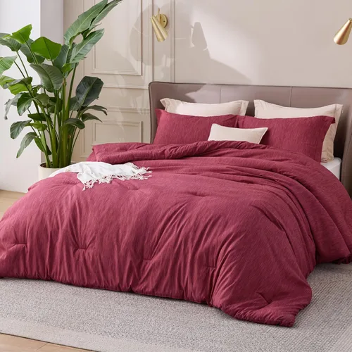 Miniatura 39 de Bedsure Juego de edredón Twin/Twin XL, ropa de cama suave beige para todas las estaciones, juego de cama teñido catiónico, 2 piezas, 1 edredón