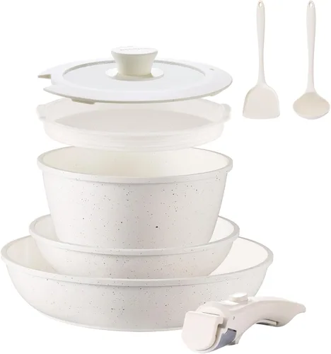 Miniatura 9 de BECIGAR 23PCS Ceramic Pots and Pans Set,Nonstick, Removable Handle Pots and Pans Set, Stackable Pan Set, Ceramic Nonstick Pan Non Stick for Easy