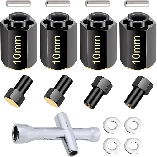 HobbyPark Extensión hexagonal de latón para piezas de actualización TRX4M, extensores de cubos hexagonales de rueda extendida, espaciadores